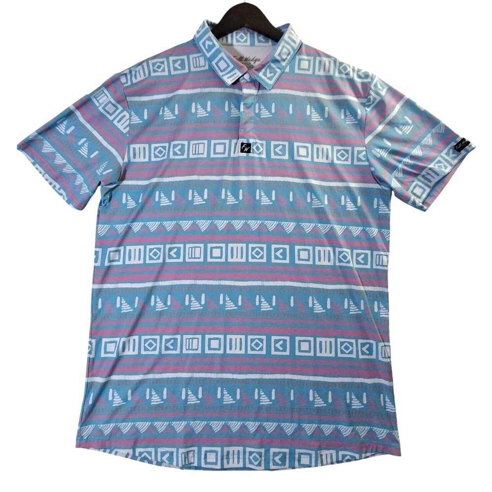 Full Wedge Golf Geometric Polo Shirt Men's 3XL* (Fits XL) Performance Stretch